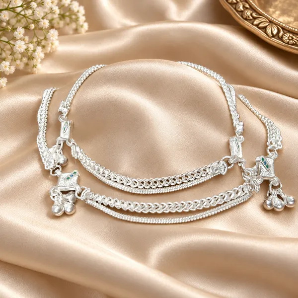 German_Silver_Chain_Anklet_|_Payal_For_Womens_&_Girls_|_1_Pair