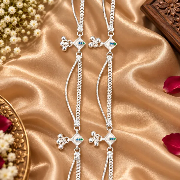German_Silver_Chain_Anklet_|_Payal_For_Womens_&_Girls_|_1_Pair
