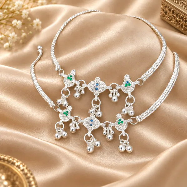 German_Silver_Chain_Anklet_|_Payal_For_Womens_&_Girls_|_1_Pair