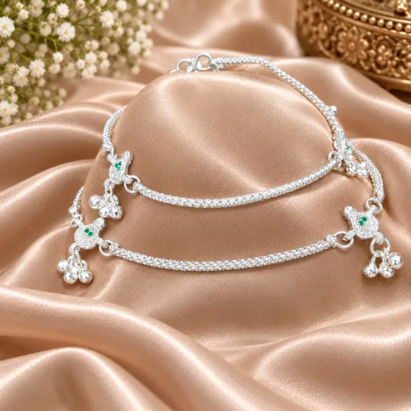 German_Silver_Chain_Anklet_|_Payal_For_Womens_&_Girls_|_1_Pair