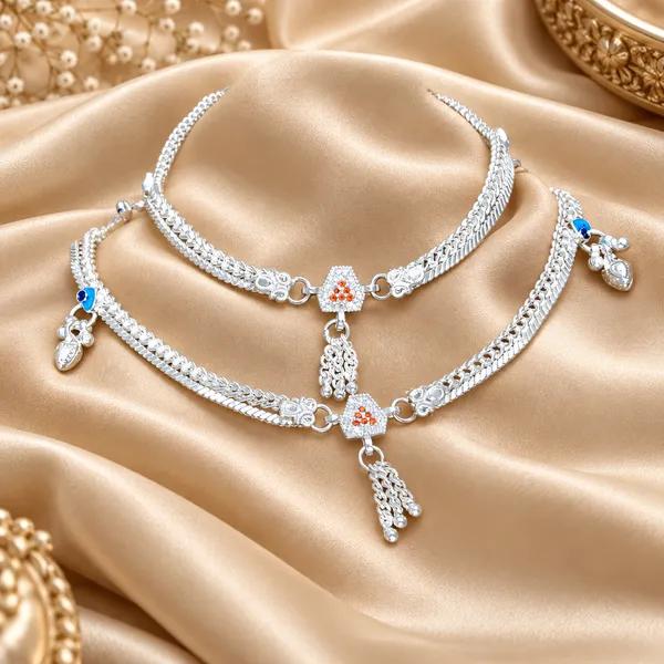 German_Silver_Chain_Anklet_|_Payal_For_Womens_&_Girls_|_1_Pair