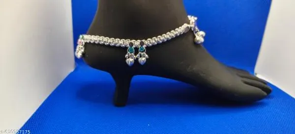 German_Silver_Anklet_|_Payal_For_Women's_&_Girls_|_1_Pair