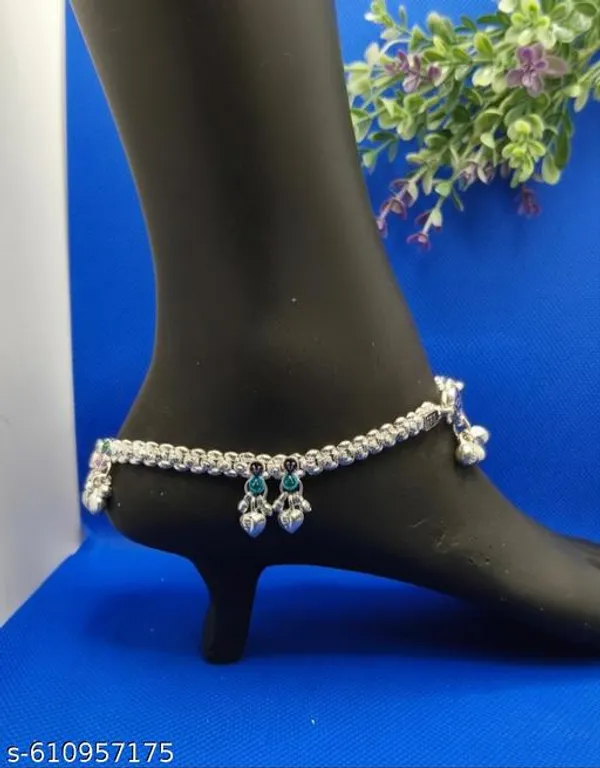 German_Silver_Anklet_|_Payal_For_Women's_&_Girls_|_1_Pair