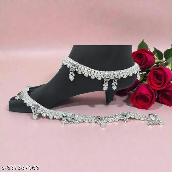 German_Silver_Anklet_|_Payal_For_Womens_&_Girls_|_1_Pair