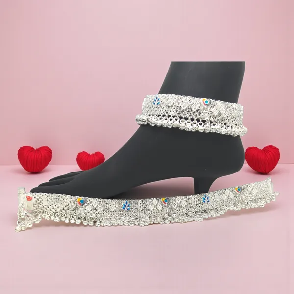 German_Silver_Anklet_|_Payal_For_Women's_&_Girls_|_1_Pair