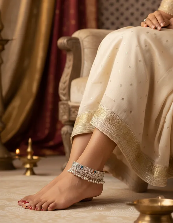 German_Silver_Anklet_|_Payal_For_Women's_&_Girls_|_1_Pair