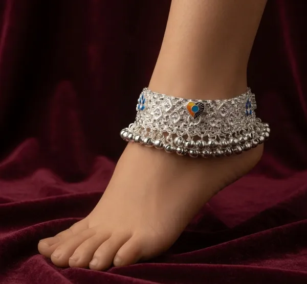 German_Silver_Anklet_|_Payal_For_Women's_&_Girls_|_1_Pair