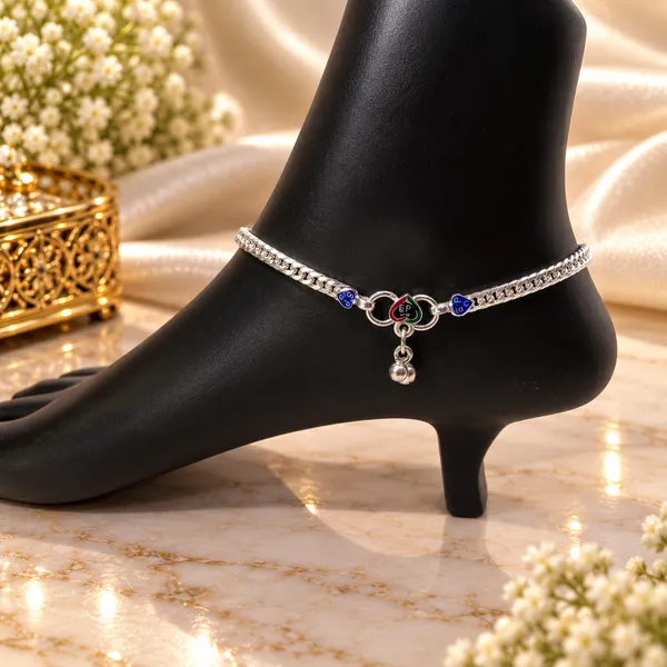 German_Silver_Chain_Anklet_|_Payal_For_Womens_&_Girls_|_1_Pair