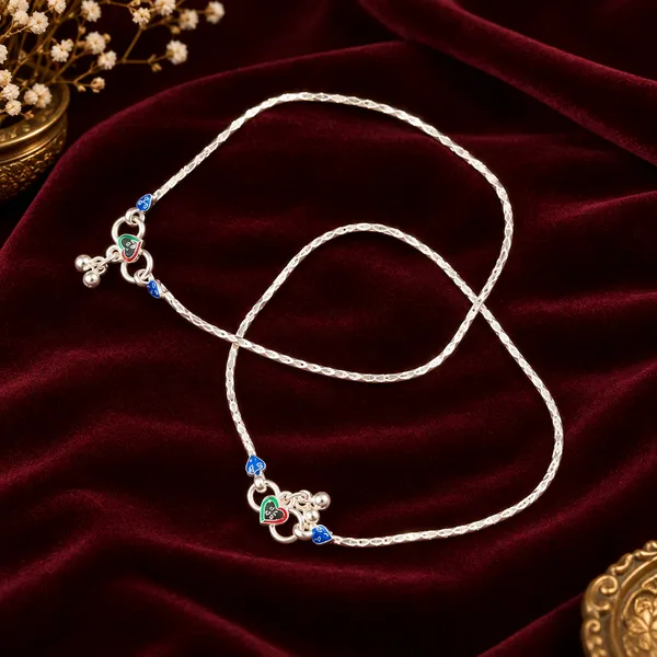 German_Silver_Chain_Anklet_|_Payal_For_Womens_&_Girls_|_1_Pair