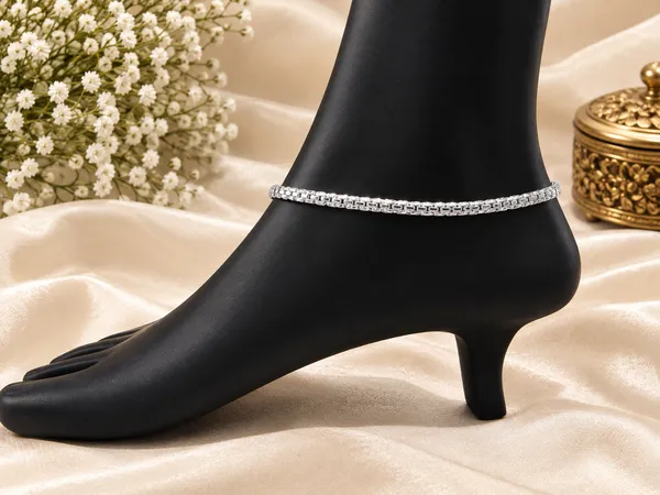 German_Silver_Chain_Anklet_|_Payal_For_Womens_&_Girls_|_1_Pair