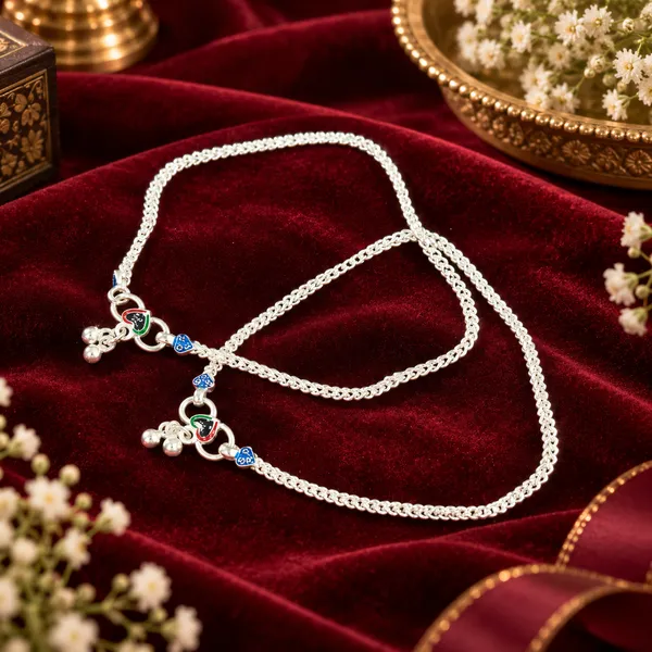 German_Silver_Chain_Anklet_|_Payal_For_Womens_&_Girls_|_1_Pair