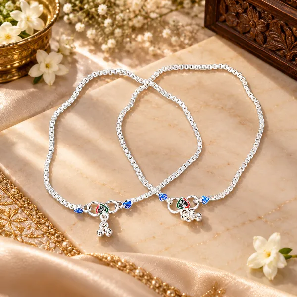German_Silver_Chain_Anklet_|_Payal_For_Womens_&_Girls_|_1_Pair