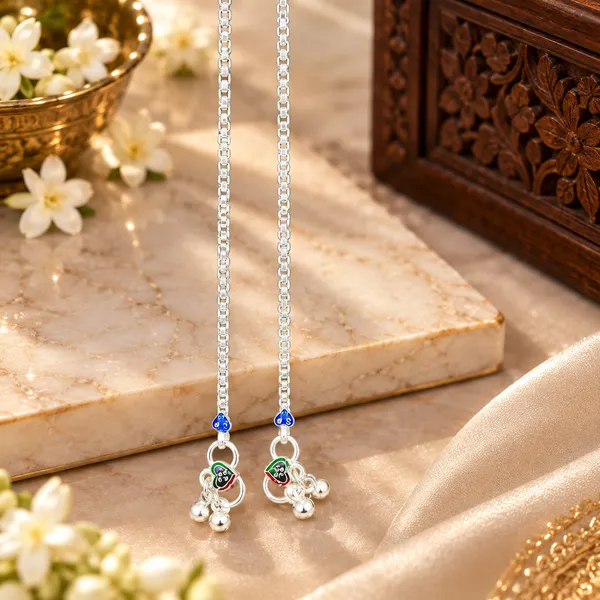 German_Silver_Chain_Anklet_|_Payal_For_Womens_&_Girls_|_1_Pair
