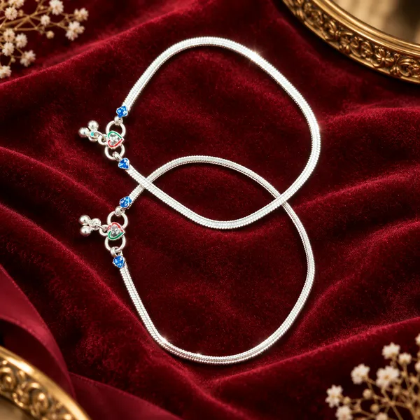 German_Silver_Chain_Anklet_|_Payal_For_Womens_&_Girls_|_1_Pair
