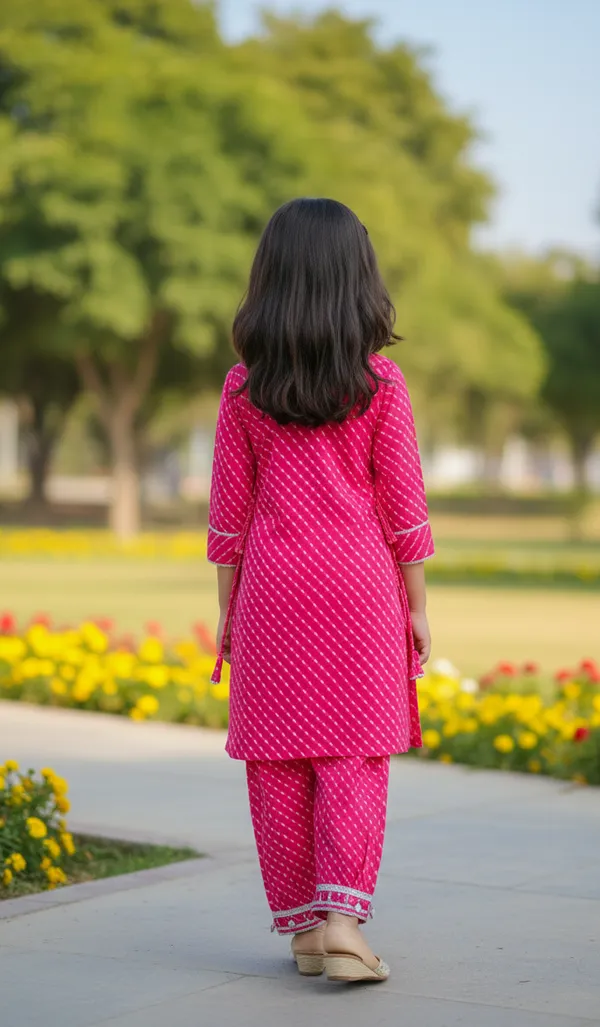 Pink_Cotton_Kurta_Set_For_Girls