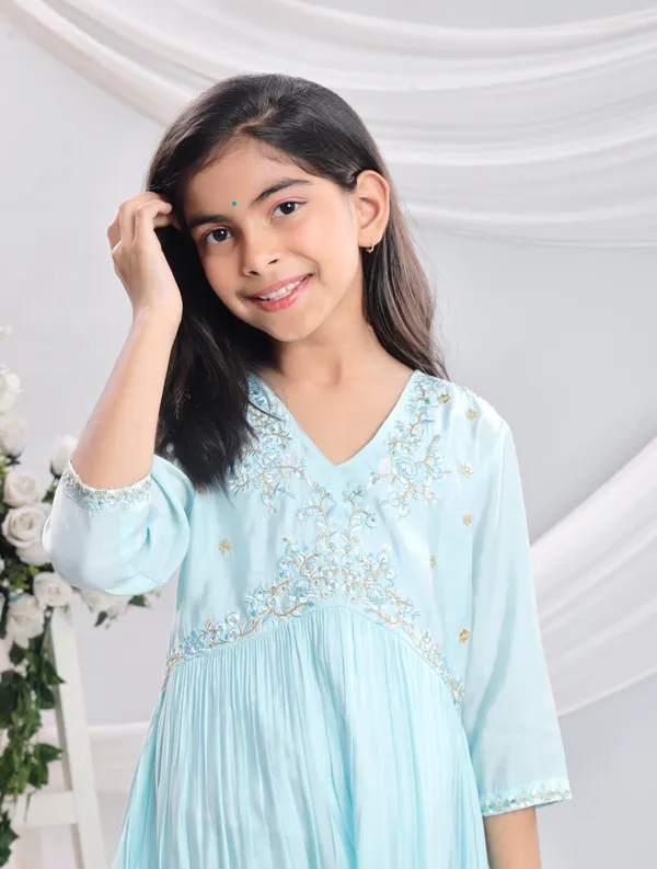Sky_Blue_Silk_Kurta_Set_For_Girls