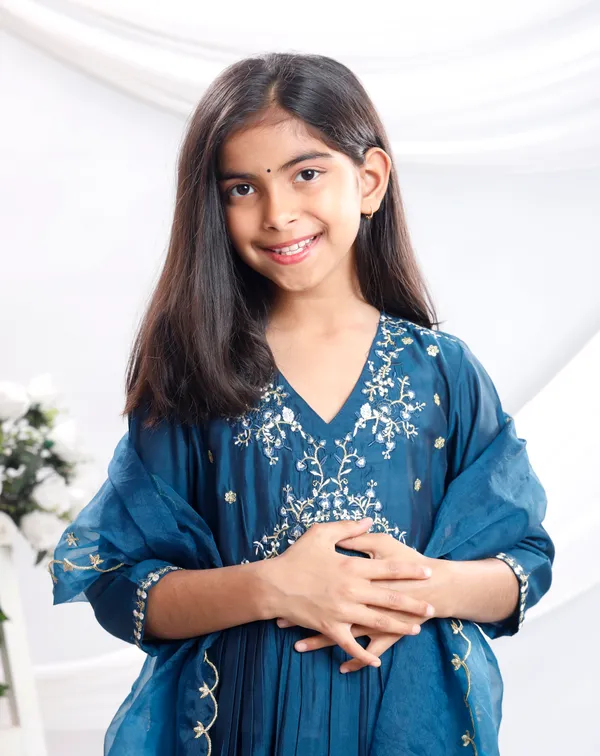 Dark_Blue_Silk_Kurta_Set_For_Girls
