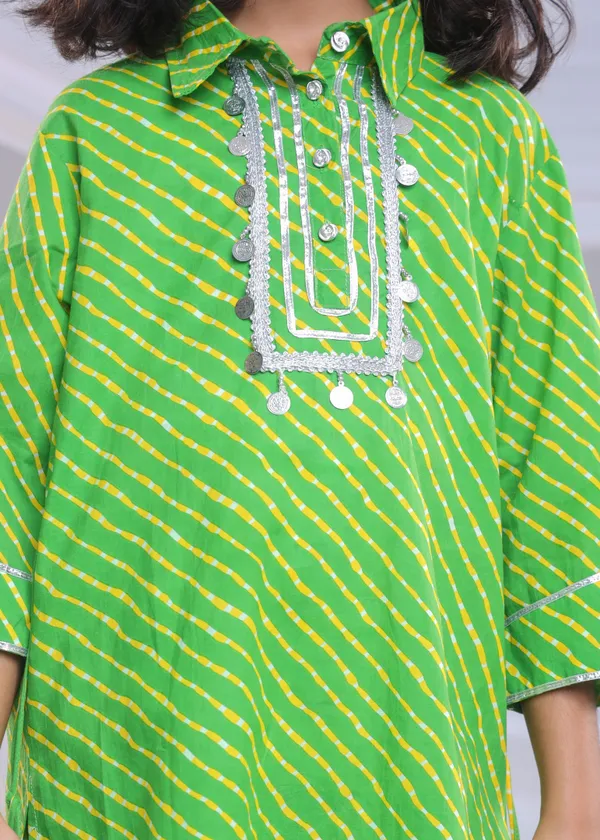 Green_Cotton_Kurta_Set_For_Girls