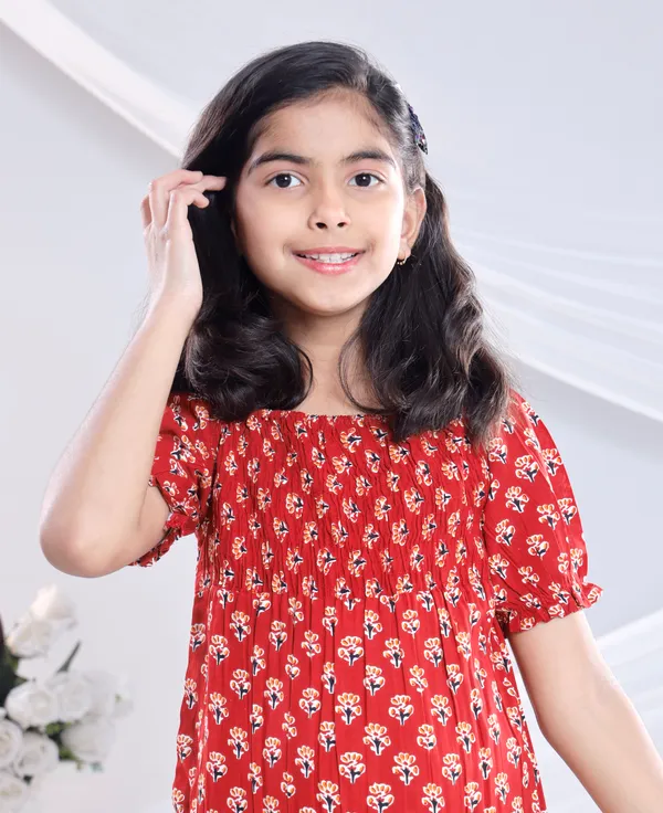 Red_Cotton_Dress_For_Girls