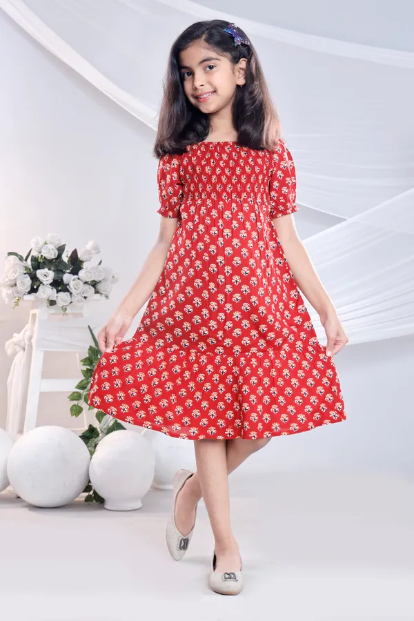 Red_Cotton_Dress_For_Girls