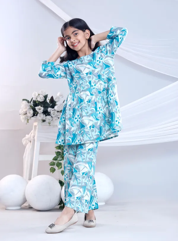 Blue_Cotton_Co-ord_Set_For_Girls