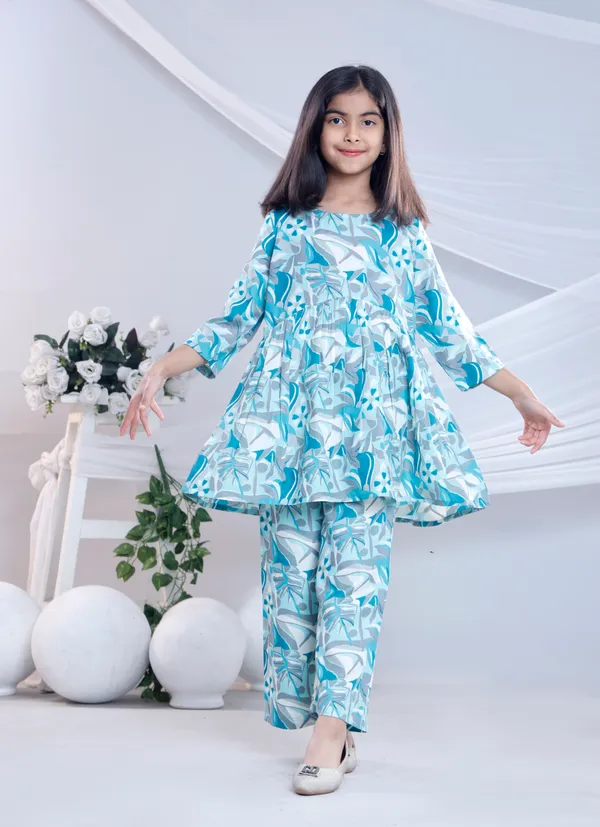 Blue_Cotton_Co-ord_Set_For_Girls