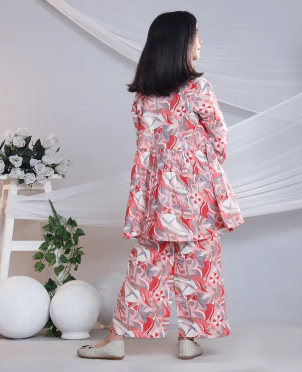Red_Cotton_Co-ord_Set_For_Girls