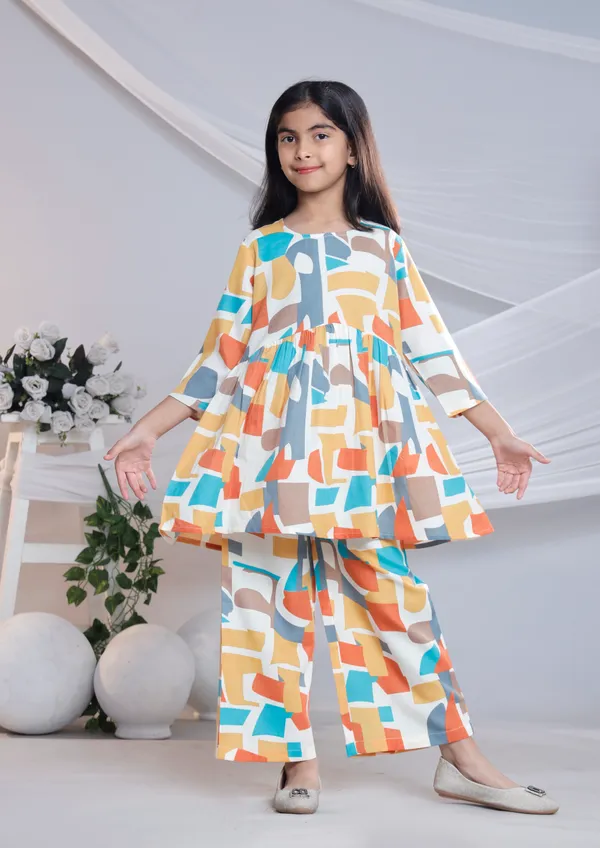 Yellow_Cotton_Co-ord_Set_For_Girls