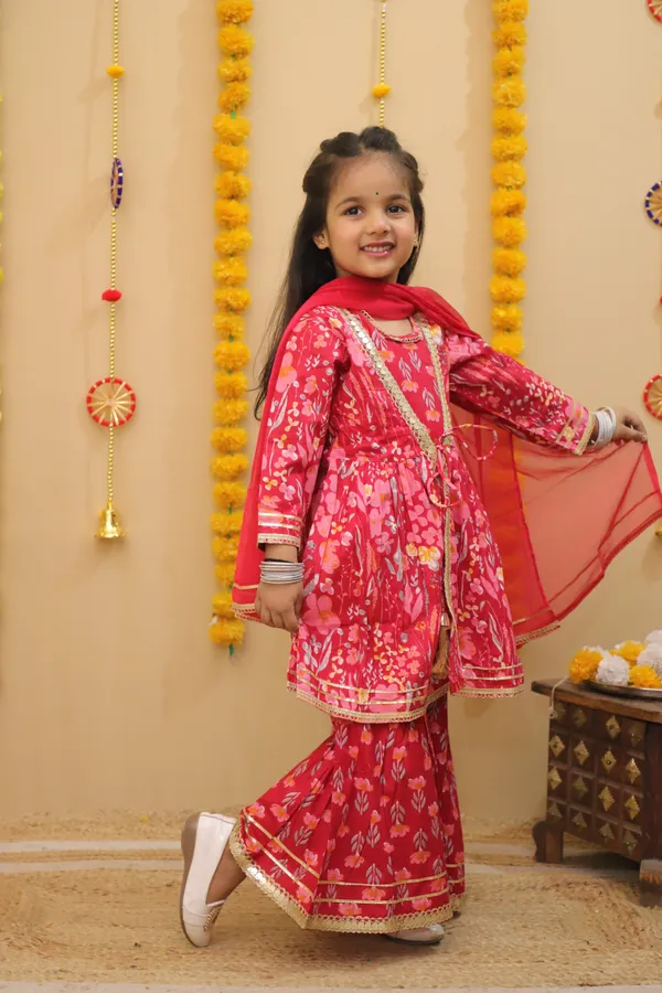 Pink_Cotton_Kurta_Set_For_Girls