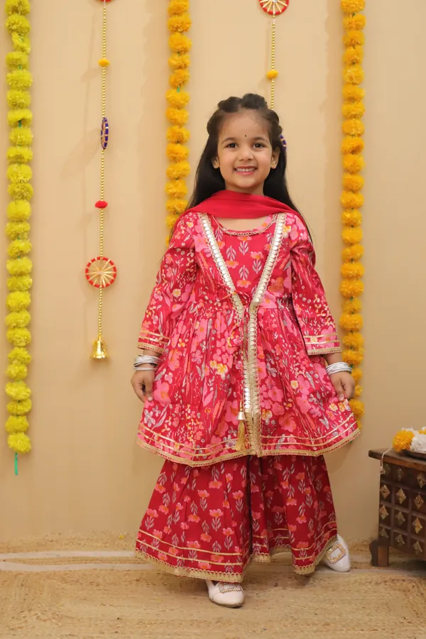 Pink_Cotton_Kurta_Set_For_Girls