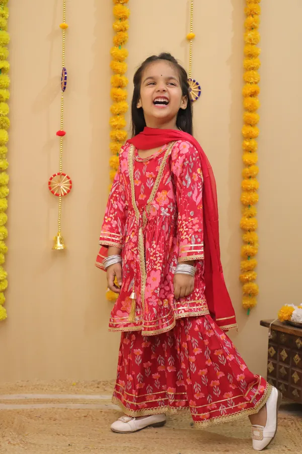 Pink_Cotton_Kurta_Set_For_Girls