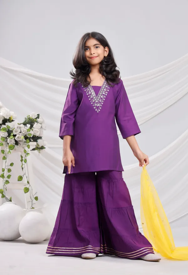 Purple_Silk_Kurta_Set_For_Girls