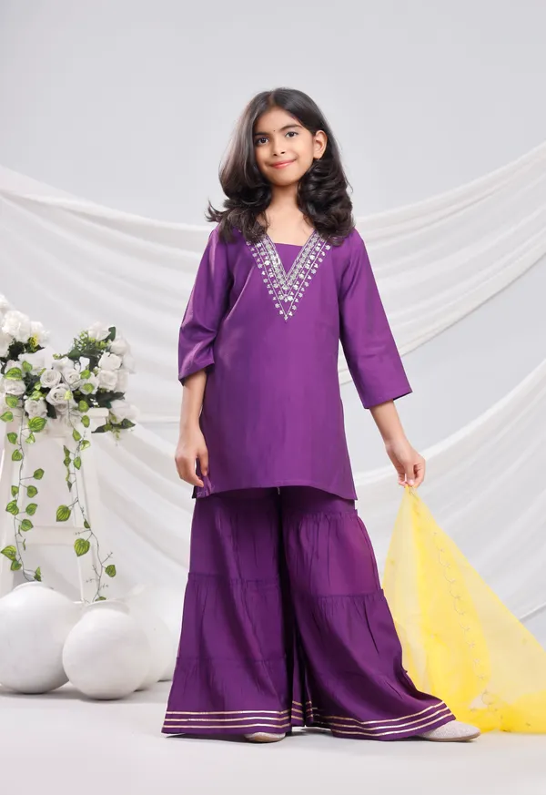 Purple_Silk_Kurta_Set_For_Girls