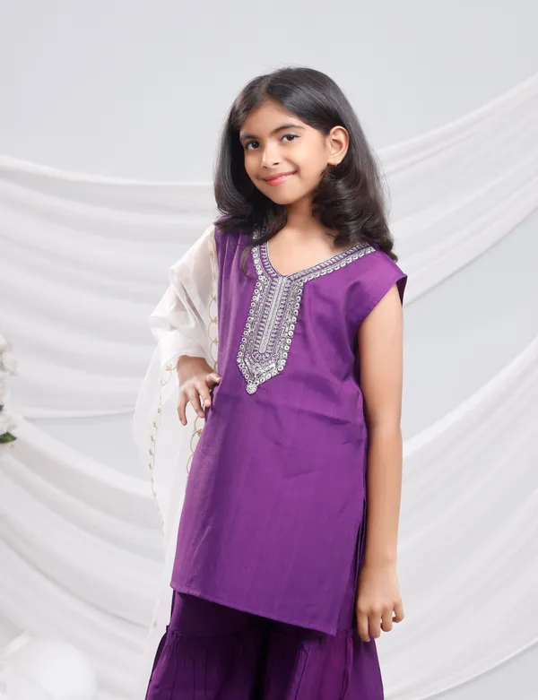 Purple_Silk_Kurta_Set_For_Girls