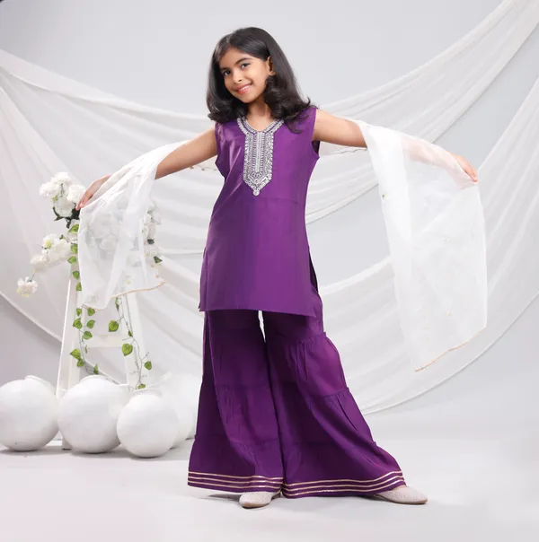Purple_Silk_Kurta_Set_For_Girls