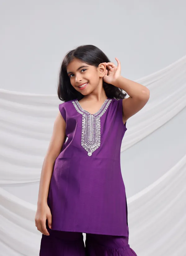 Purple_Silk_Kurta_Set_For_Girls