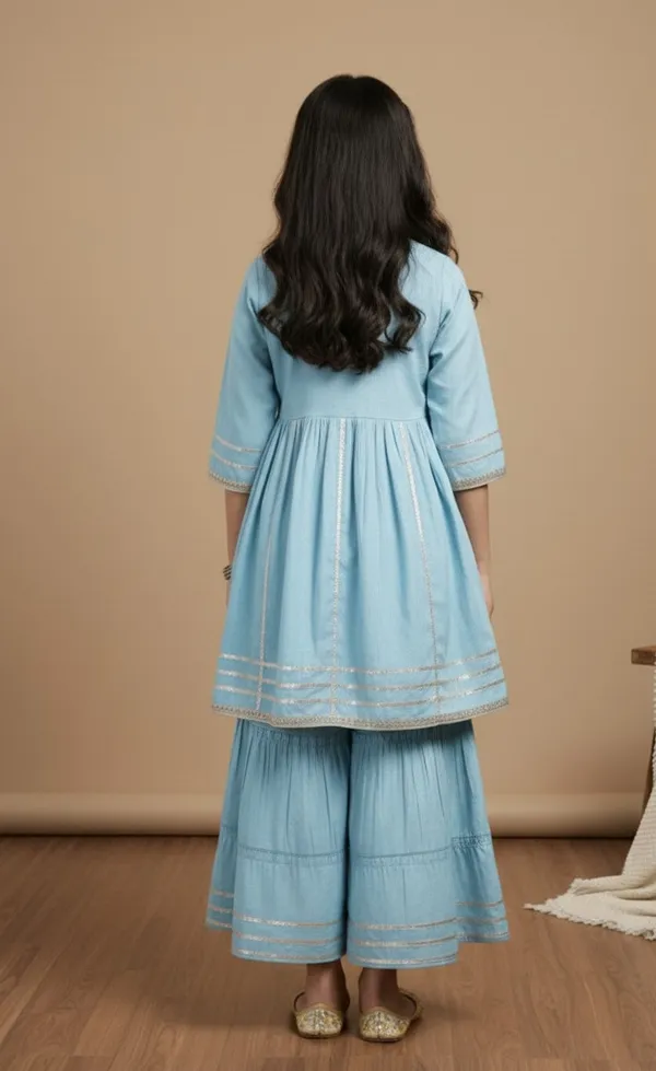 Sky_Blue_Silk_Kurta_Set_For_Girls