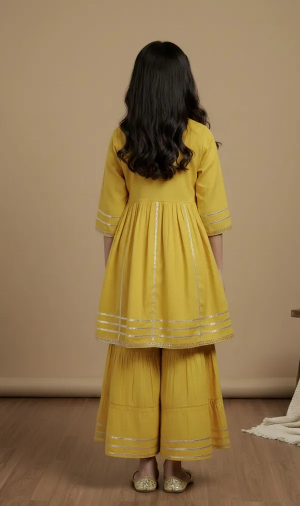 Yellow_Silk_Kurta_Set_For_Girls
