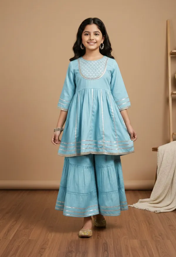 Sky_Blue_Silk_Kurta_Set_For_Girls