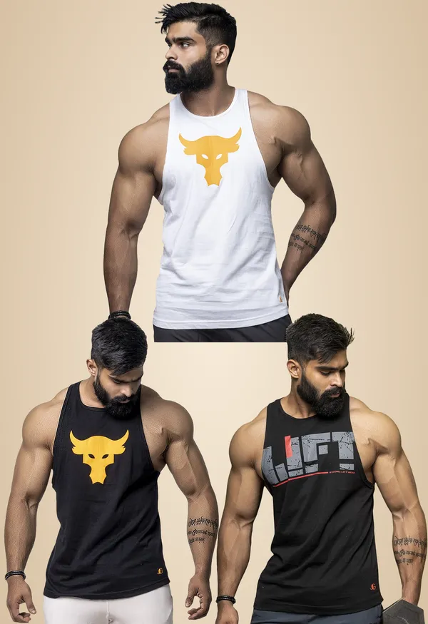 Black_And_White_Cotton_Regular_Fit_Sleeveless_Stringer_Y_Back_Tank_Tops_Look_For_Men