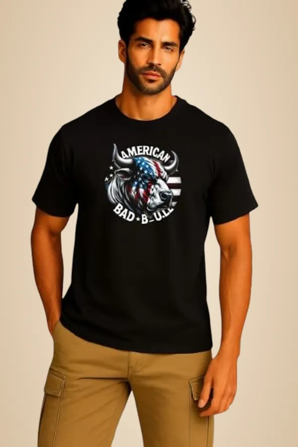 Black_Cotton_Blend_Printed_T_Shirt_For_Men