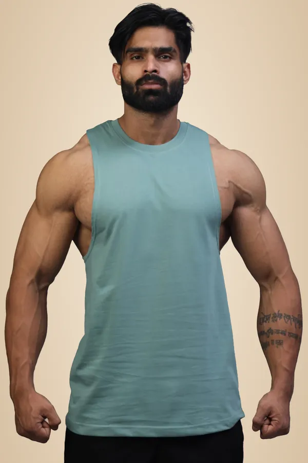 Teal_Blue_Supper_Combed_Narrow_Shoulder_Gold_Finish_Sleeveless_Deep_Arm_Cut_Cotton_Vest_For_Men