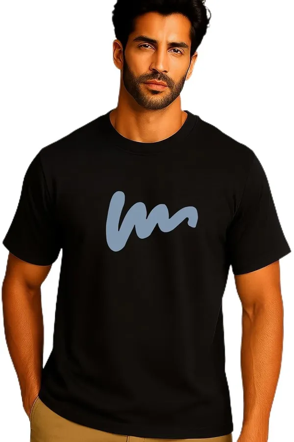 Black_Cotton_Blend_Printed_T_Shirt_For_Men