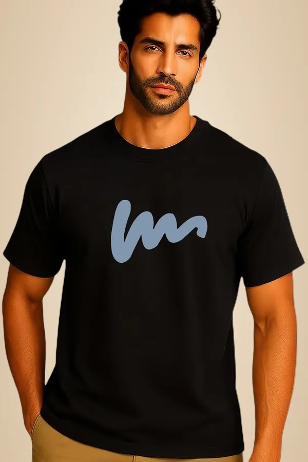 Black_Cotton_Blend_Printed_T_Shirt_For_Men