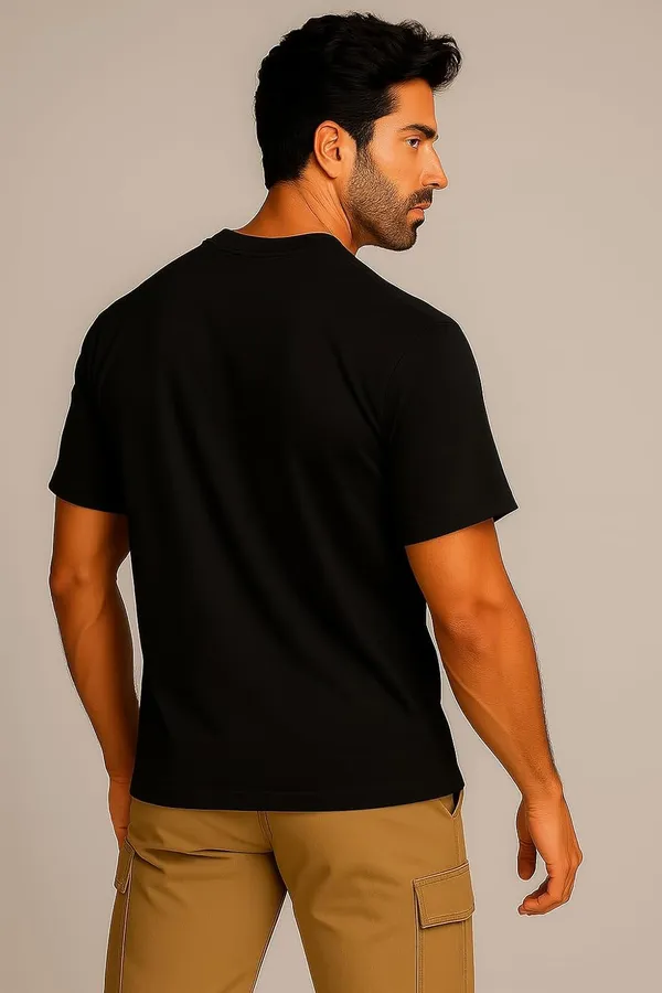 Black_Cotton_Blend_Printed_T_Shirt_For_Men
