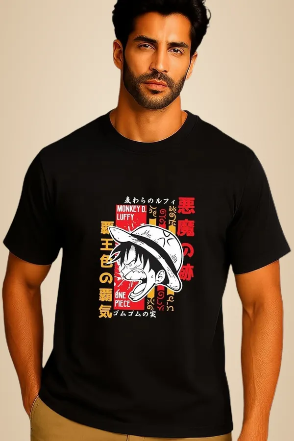 Black_Cotton_Blend_Printed_T_Shirt_For_Men