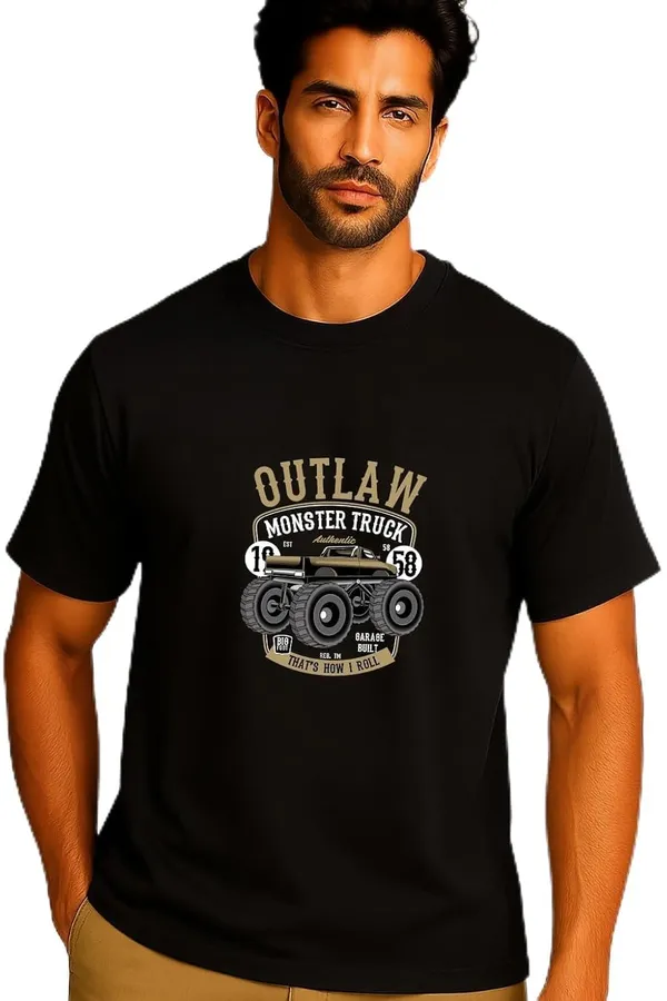 Black_Cotton_Blend_Printed_T_Shirt_For_Men