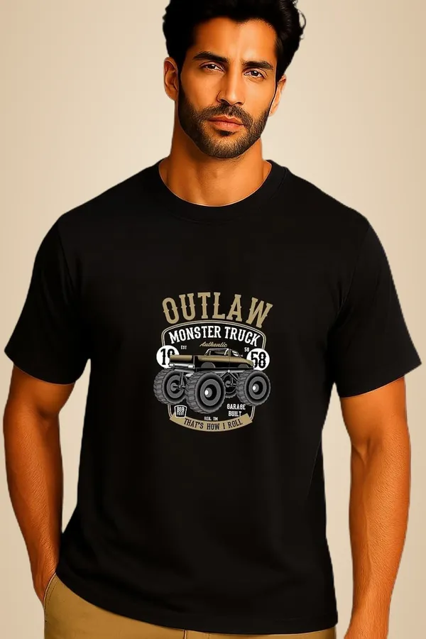 Black_Cotton_Blend_Printed_T_Shirt_For_Men