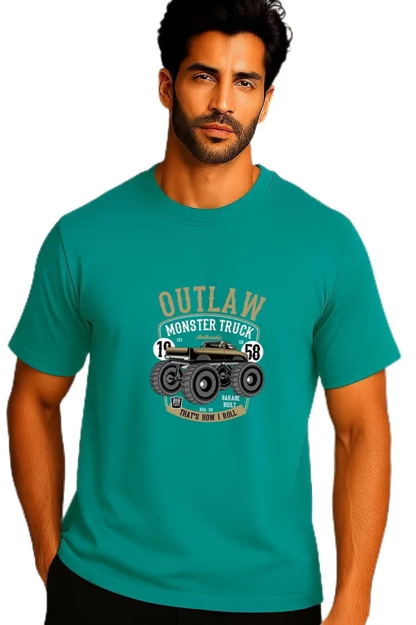 Turquoise_Blue_Cotton_Blend_Printed_T_Shirt_For_Men