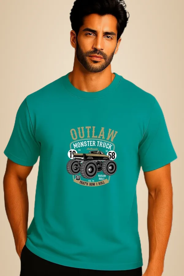 Turquoise_Blue_Cotton_Blend_Printed_T_Shirt_For_Men